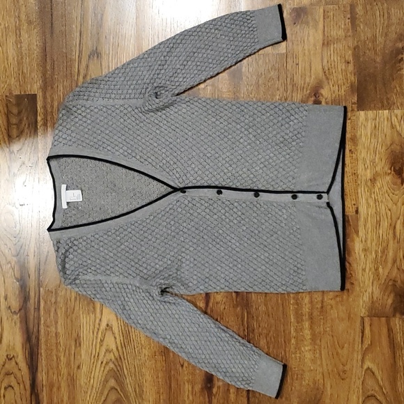 H&M Sweaters - Womens H & M gray & black v neck button sweater size S